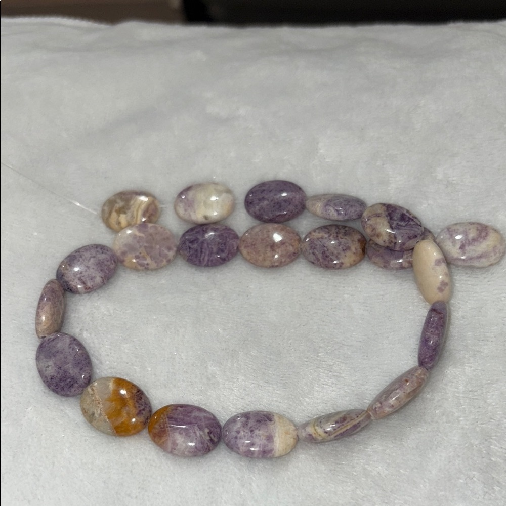 Amethyst Toned Purple Stone Bead Bracelet